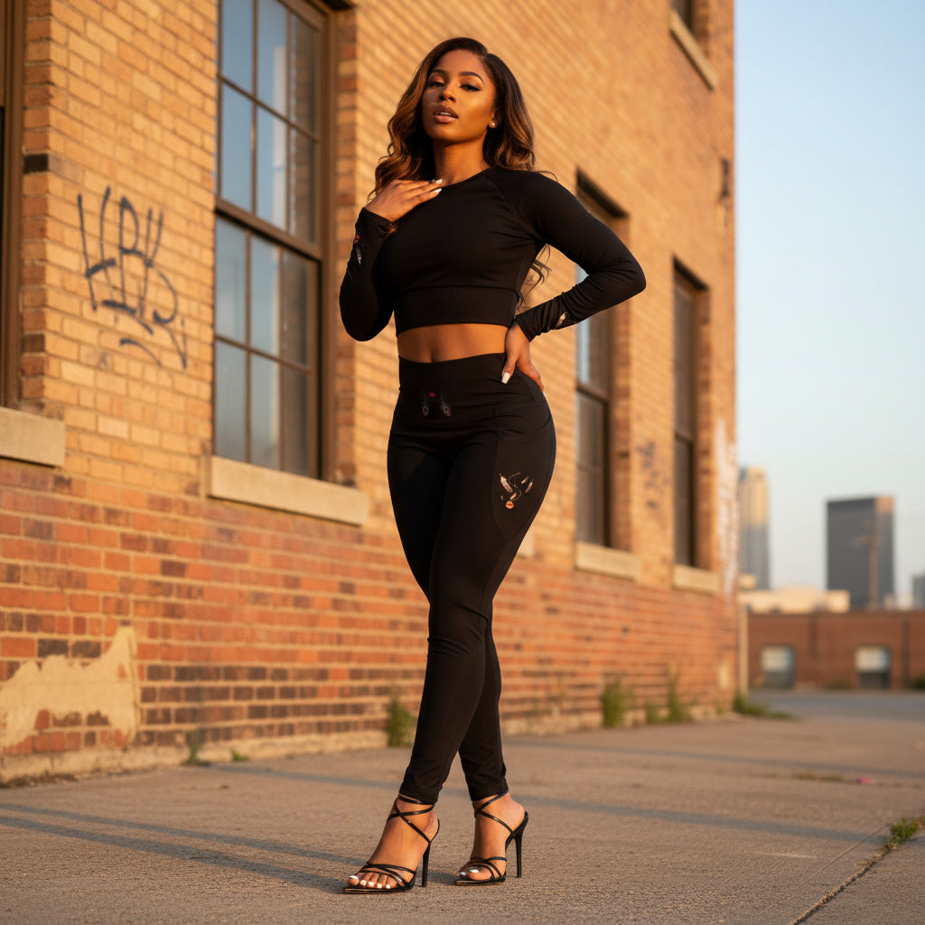 Black Peacock Silo crop top
