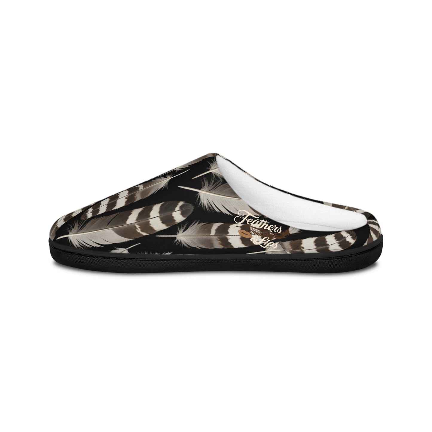 Cozy Black Feathers Slippers