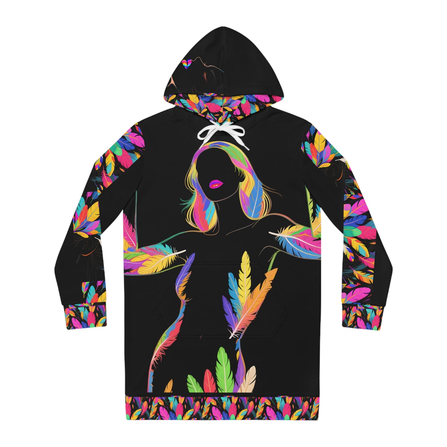 Black Rainbow Hoodie Dress