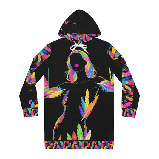 Black Rainbow Hoodie Dress
