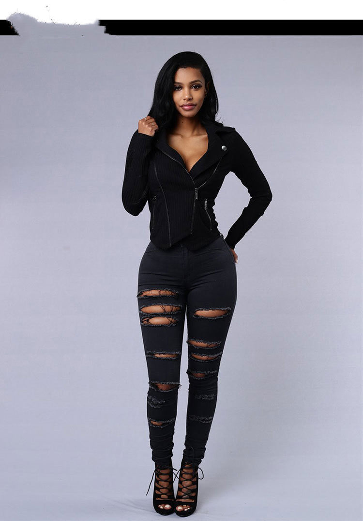 Medium Shredded ripped skinny jeans