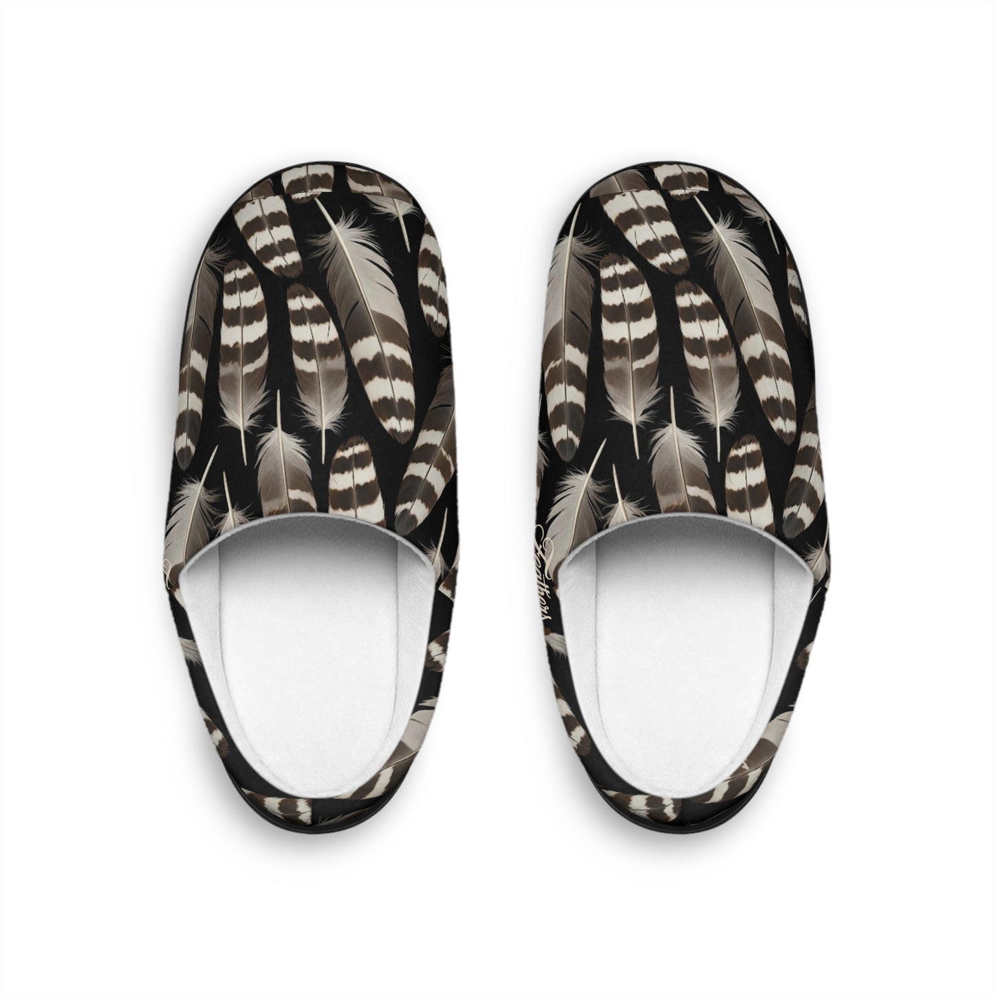 Cozy Black Feathers Slippers