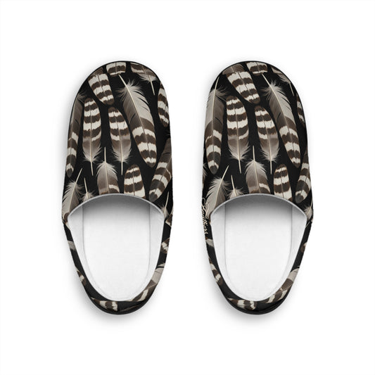 Cozy Black Feathers Slippers