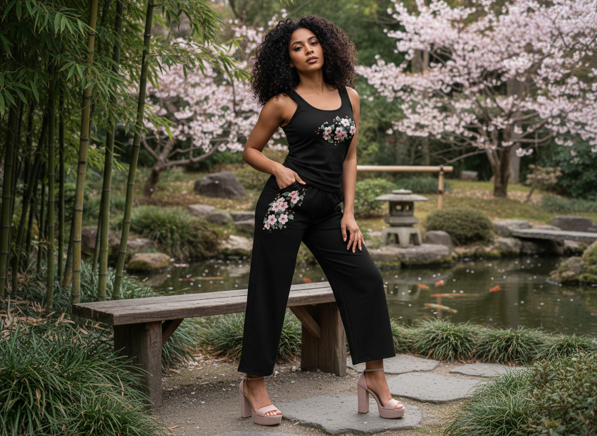 Comfort Cherry Blossom Pants