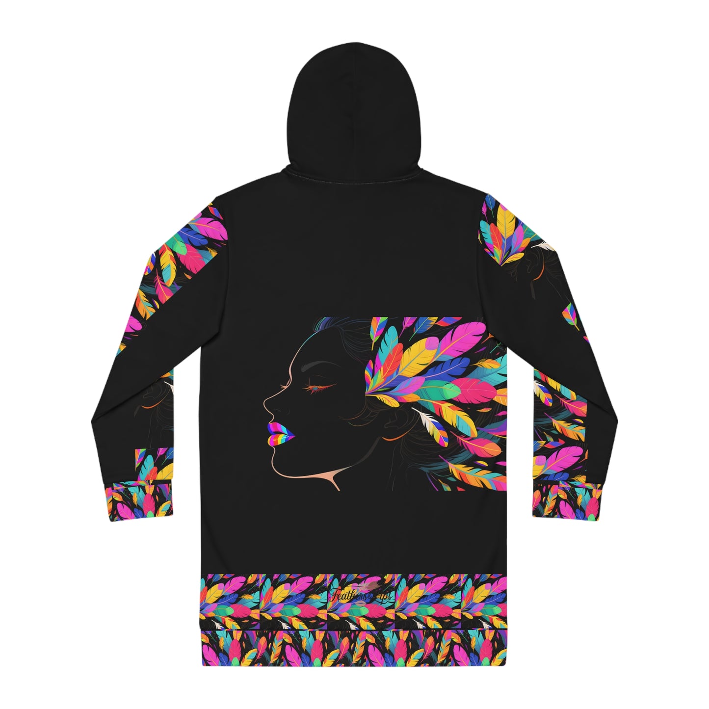 Black Rainbow Hoodie Dress