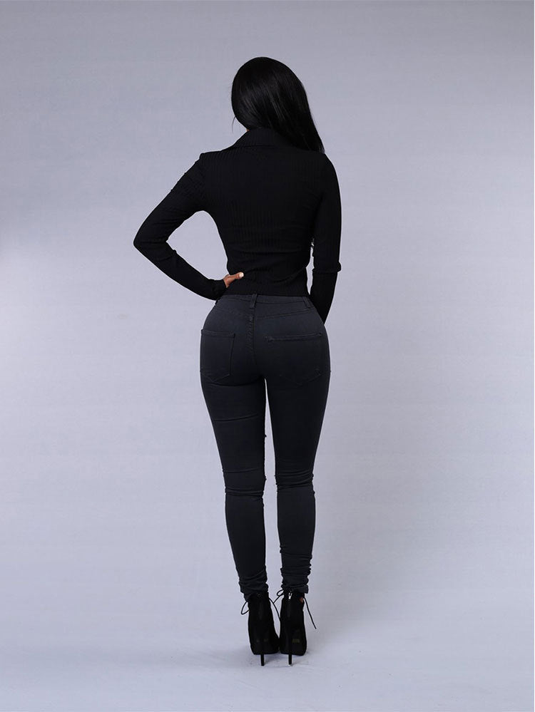 Medium Shredded ripped skinny jeans