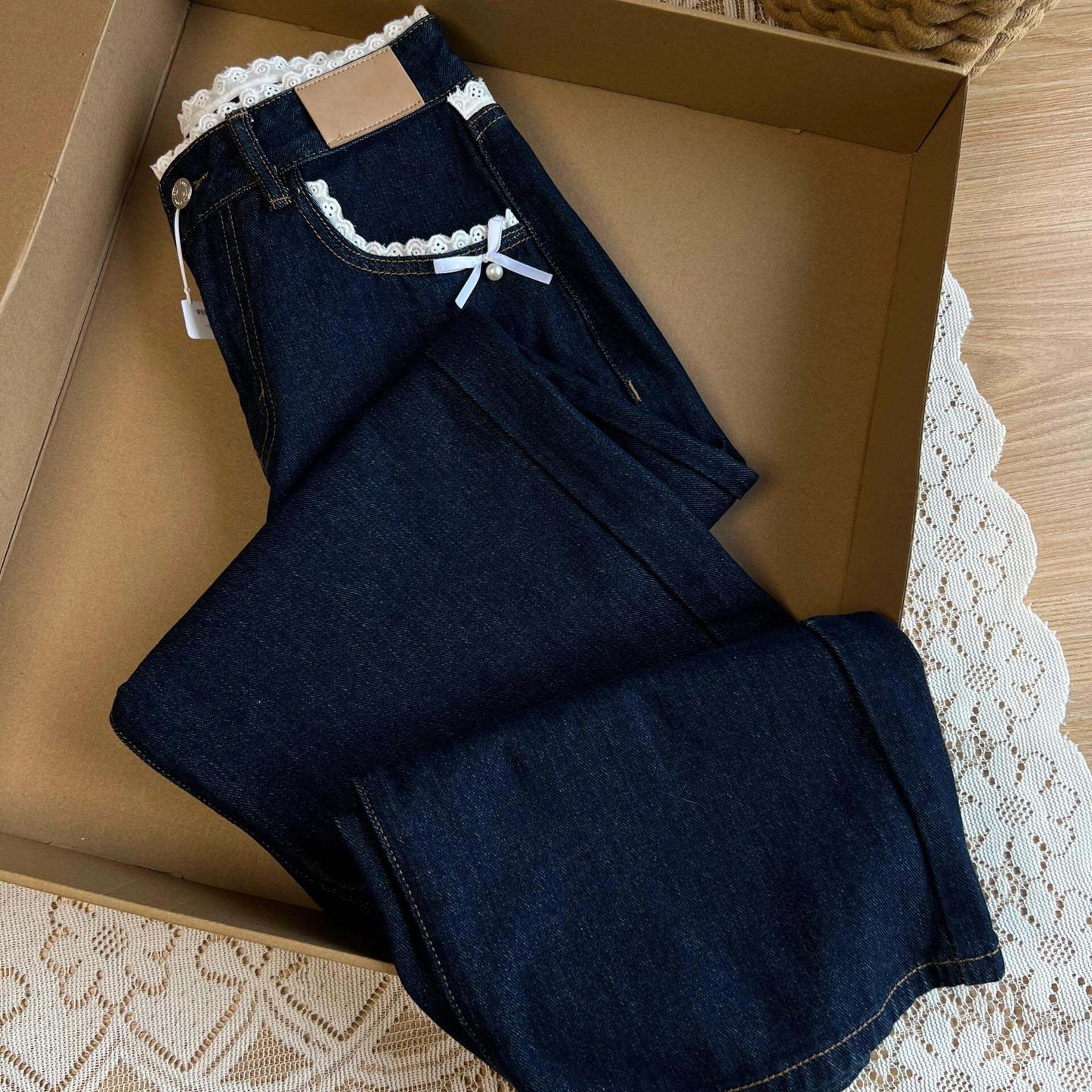 Waist with lace Boyfriend Jeans