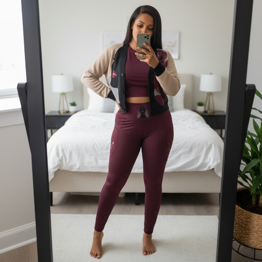 Burgundy Lips Knitted cardigan