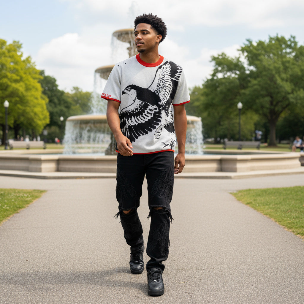 Asian Hawk Knitted classic tee