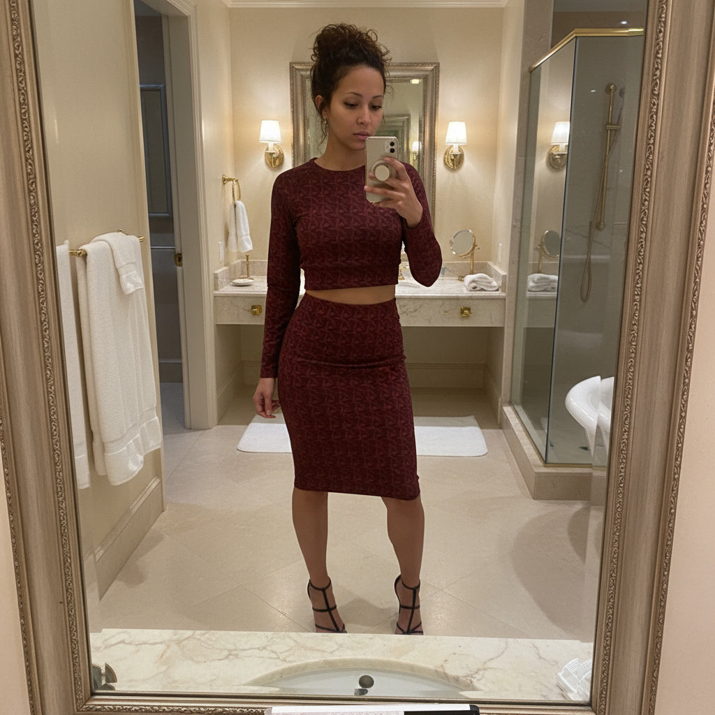 Burgundy Whispering crop top