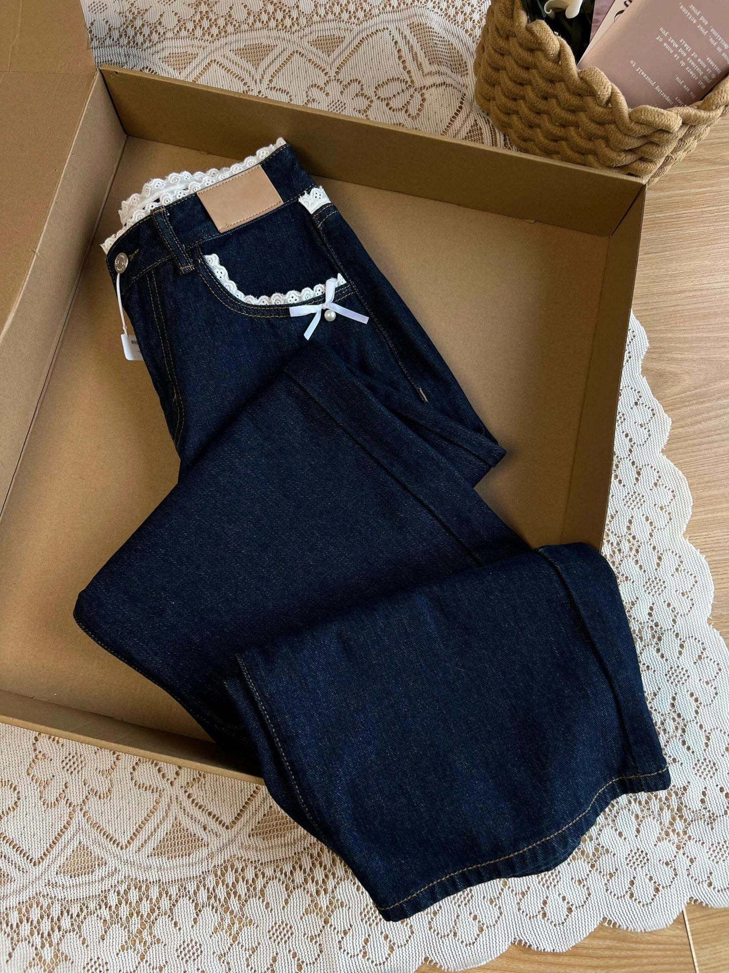 Waist with lace Boyfriend Jeans