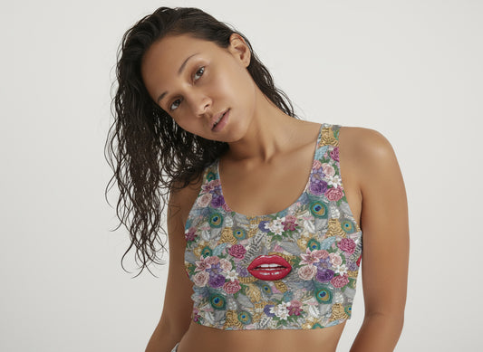 Flowers&Lips Crop Top