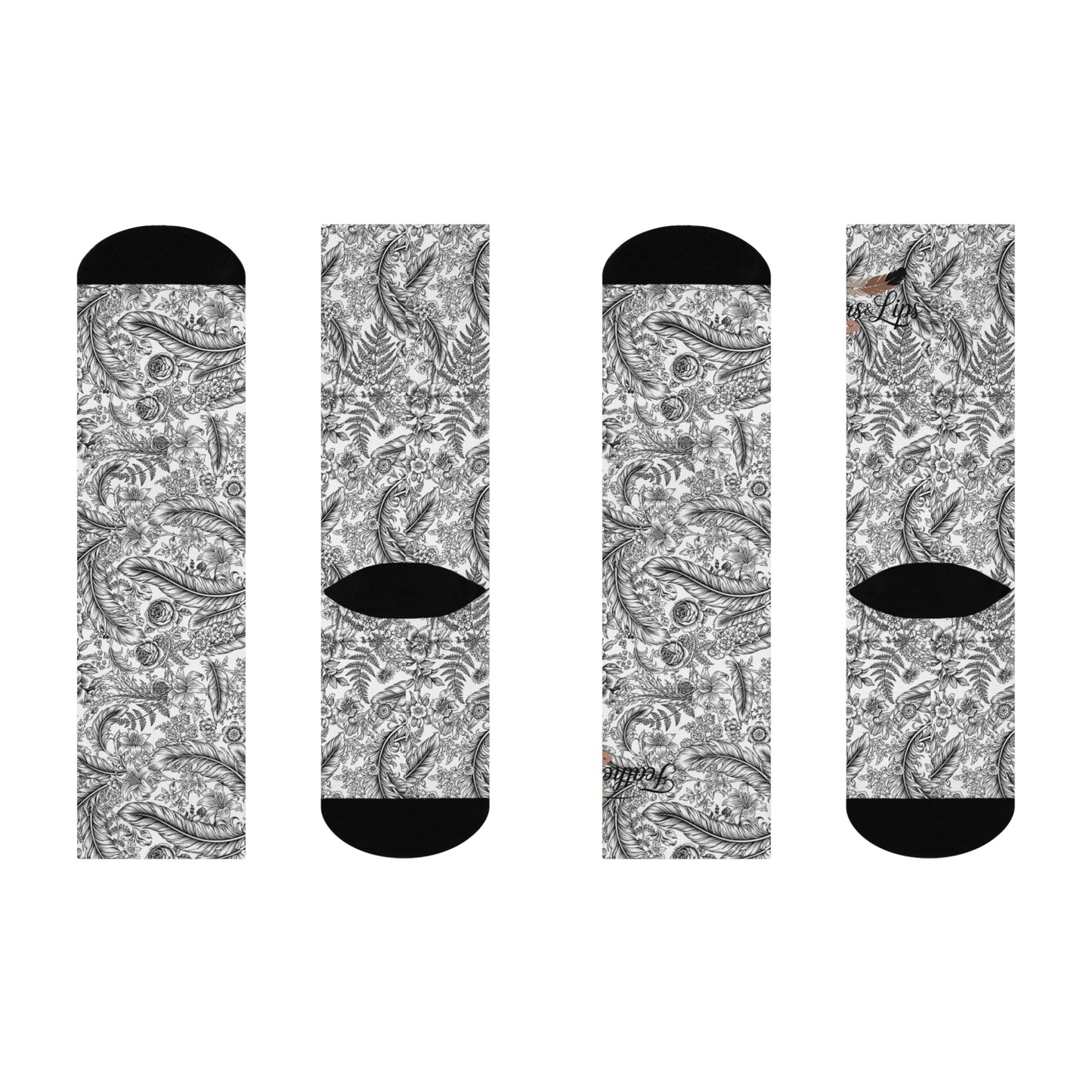Feathers Bandana Print Long Socks