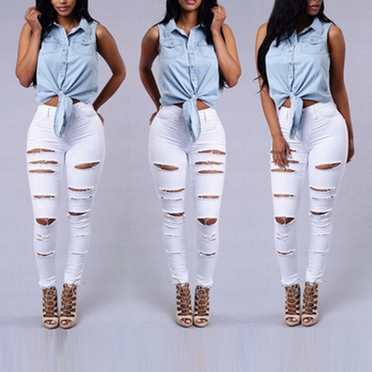 Medium Shredded ripped skinny jeans