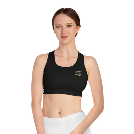 flames, feathers, lips Sports Bra
