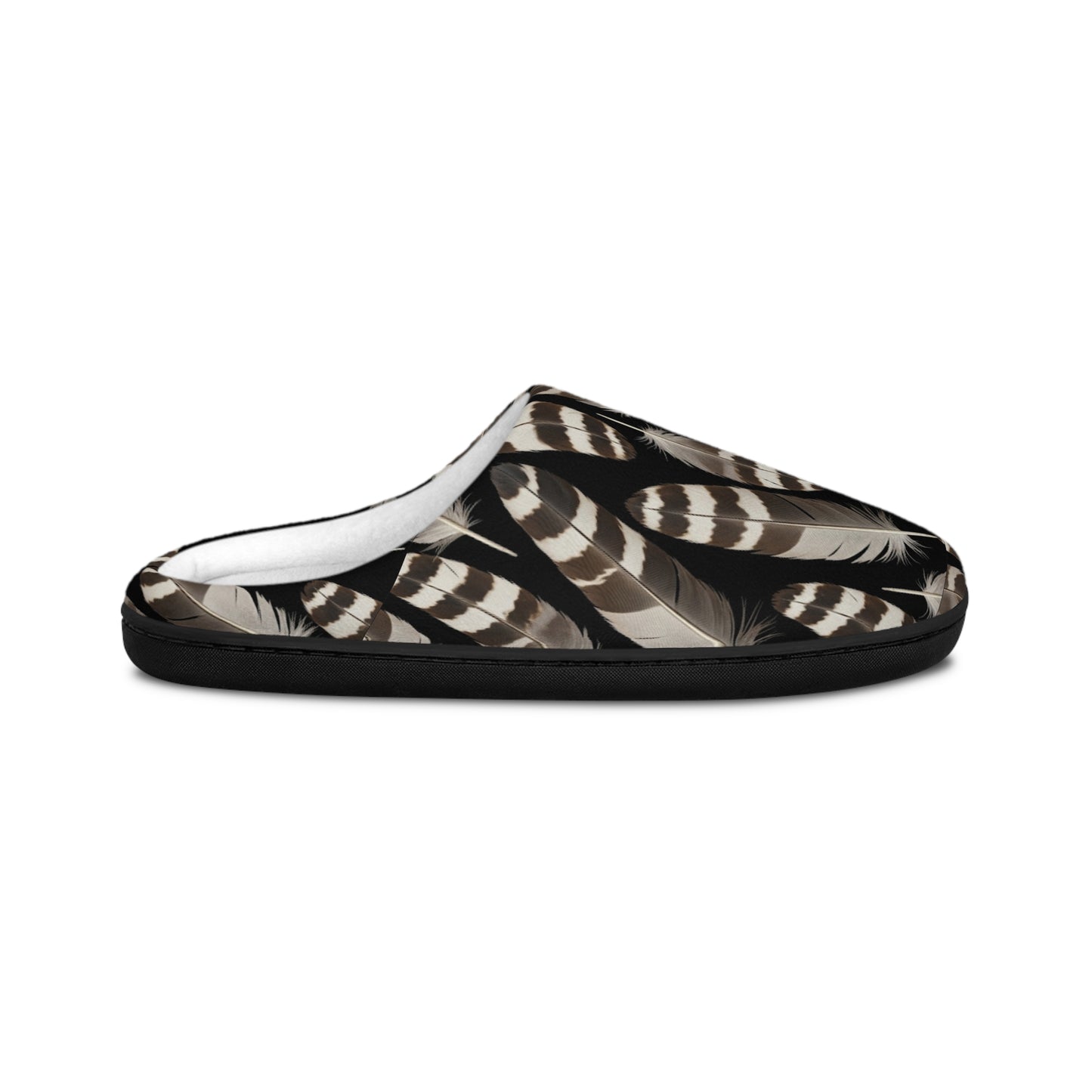 Cozy Black Feathers Slippers