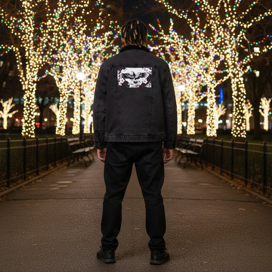Asian Hawk denim sherpa jacket