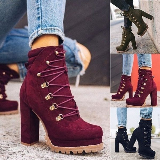 lace-up rivet Ankle boots