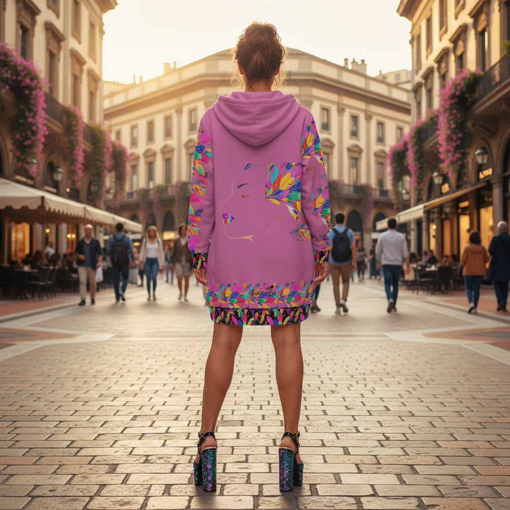 Rainbow Silhouette Hoodie Dress