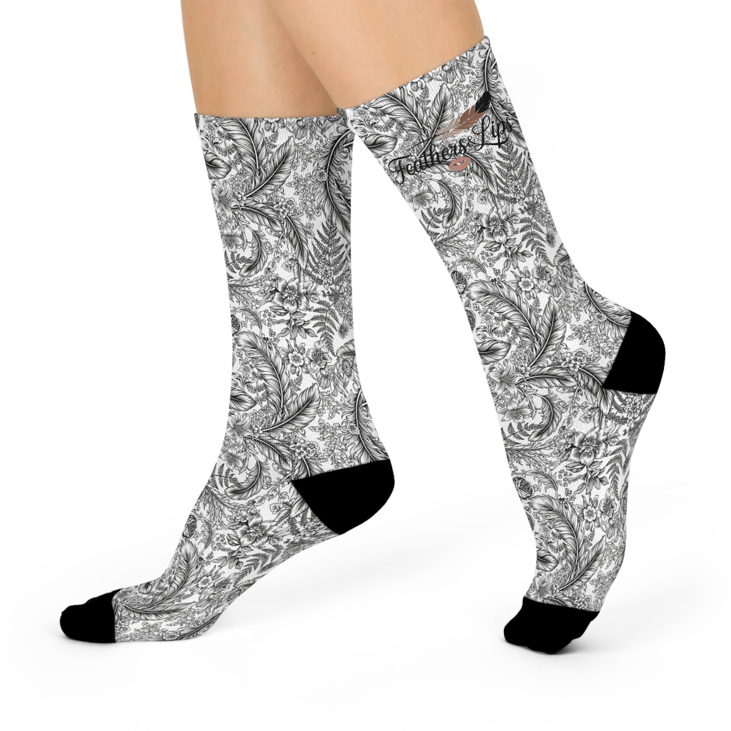 Feathers Bandana Print Long Socks
