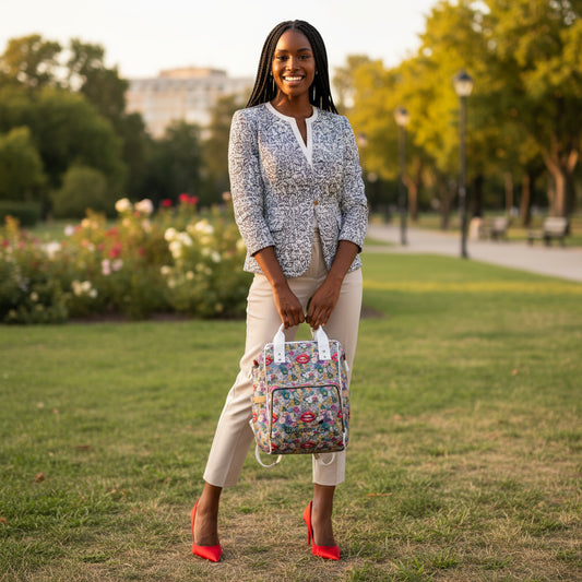 Flowers&Lips Diaper Backpack