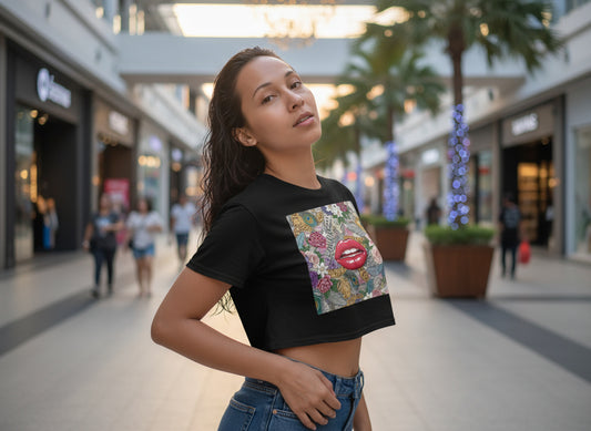 Flowers&Lips Women’s crop top