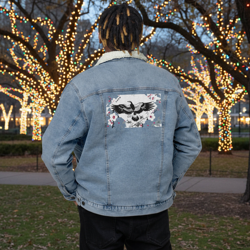 Asian Hawk denim sherpa jacket