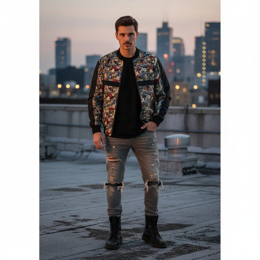 Flowers, Guns, & Feathers Men's Bomber Jacket